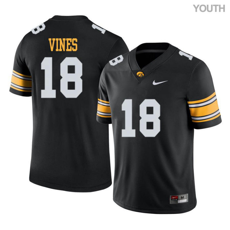 Youth Iowa Hawkeyes NCAA #18 Diante Vines Black Authentic Nike Alumni Stitched College Football Jersey EM34E45WC